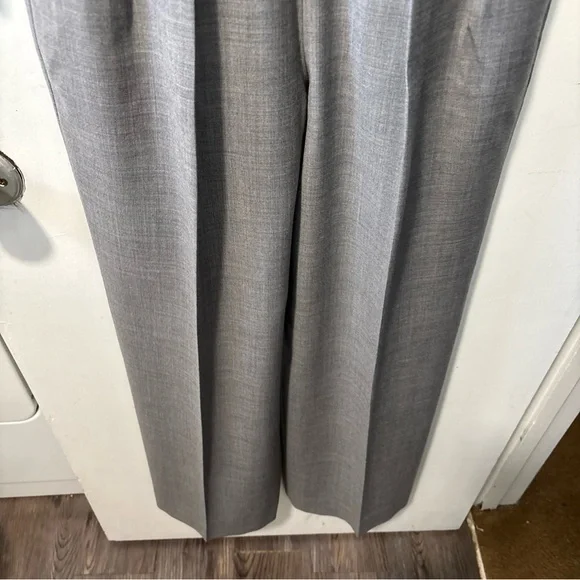 J Crew Collection Wool Mockneck Long Sleeve Trouser Jumpsuit Navy Gray Size 6 8 - Picture 5 of 13